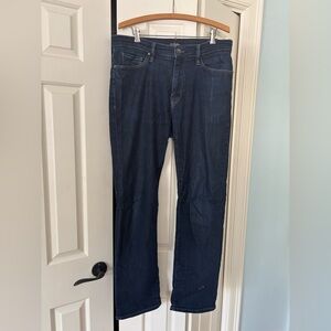 34 HERITAGE Classic Dark Blue Straight Jeans for Men